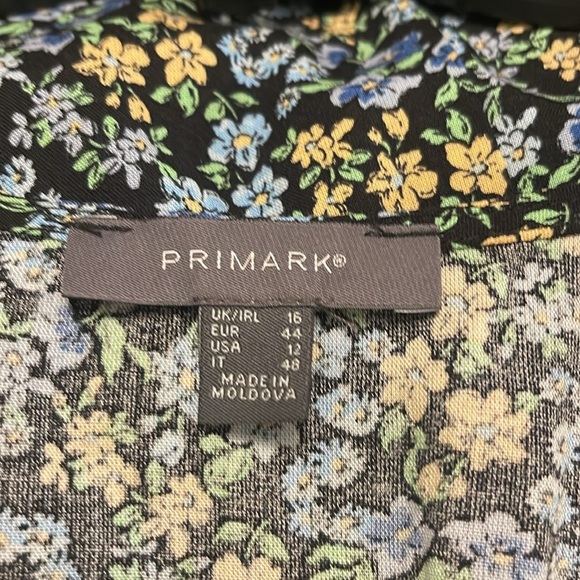Primark - calico print maxi dress - country, gathered, bow - size 12 - Picture 4 of 5